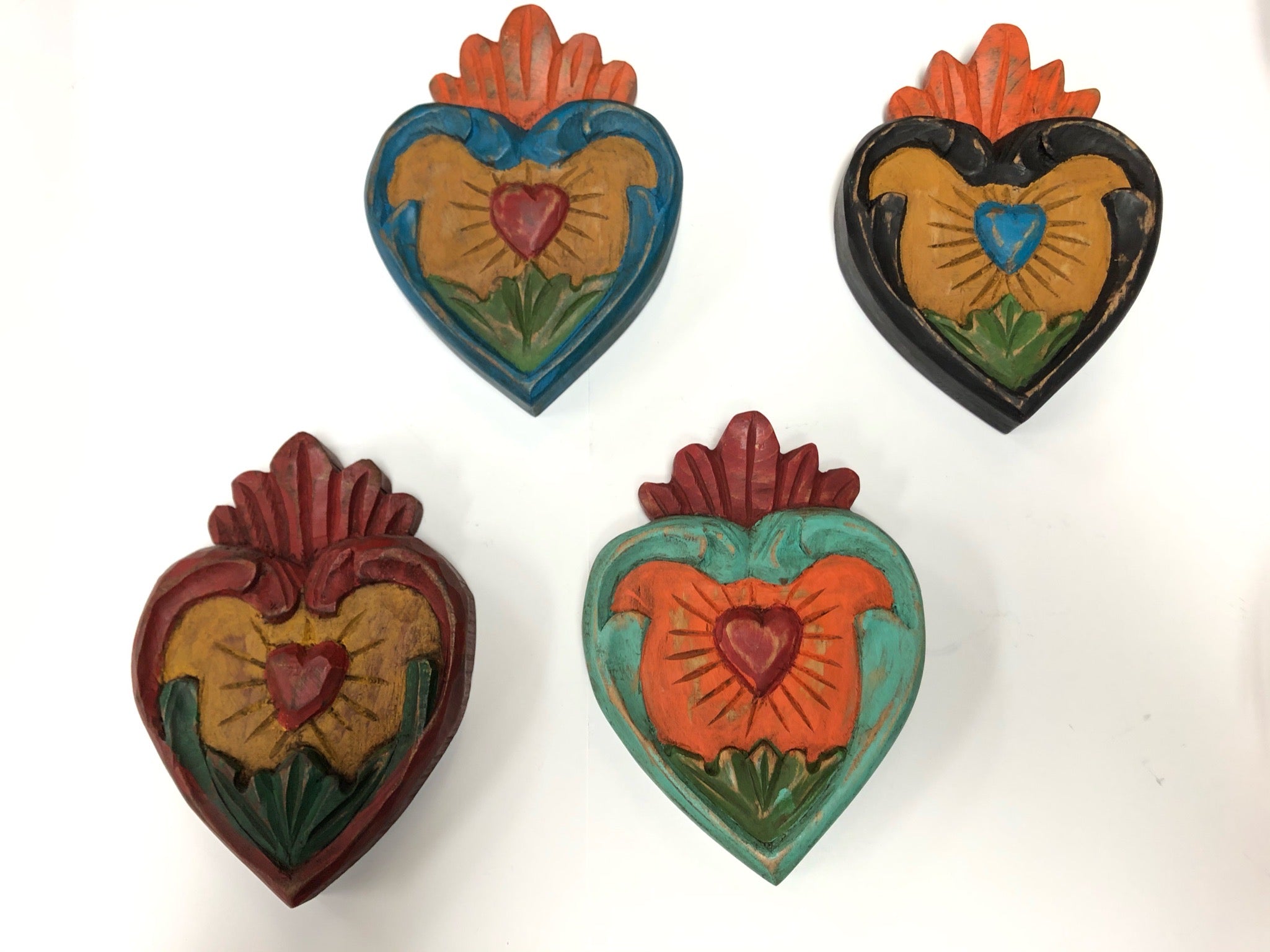 PAINTED - Wooden Hearts